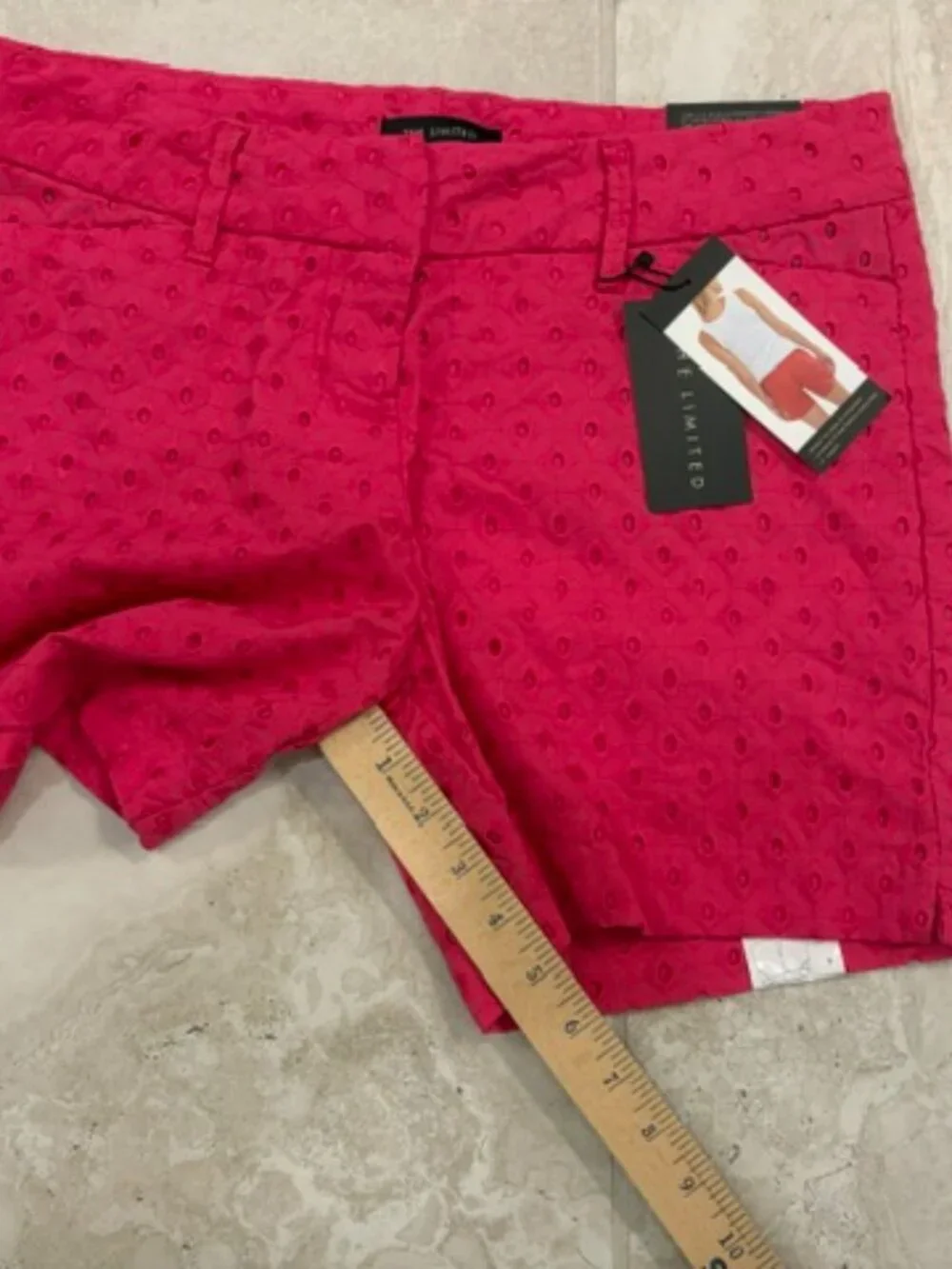 NWT Womens THE LIMITED Hot Pink Eyelet Tailored Shorts Sz 4 ElleWoods Barbiecore